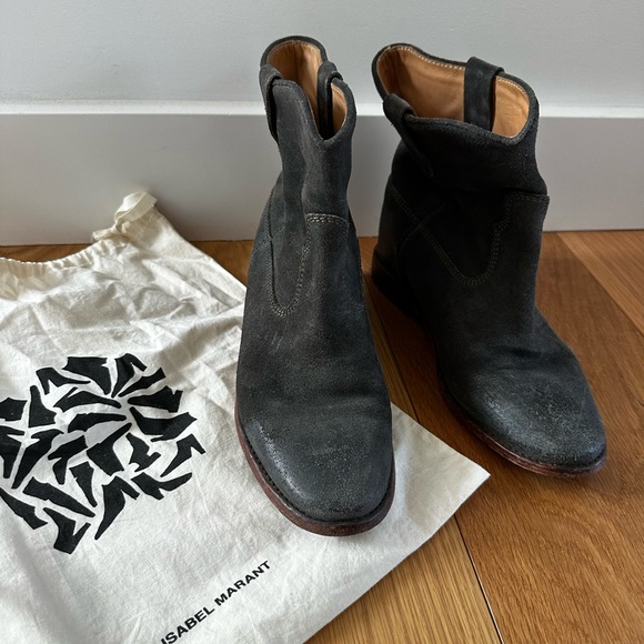 ISABEL MARANT - Black Suede Moto Boot - 39 - Picture 2 of 6